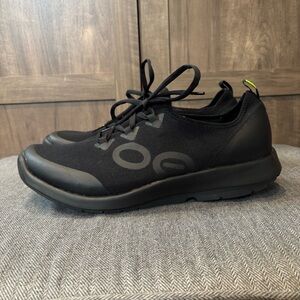 OOFOS mens size 11 OOMG Sport LS Low Shoe Black Lightweight Mesh Lace Up